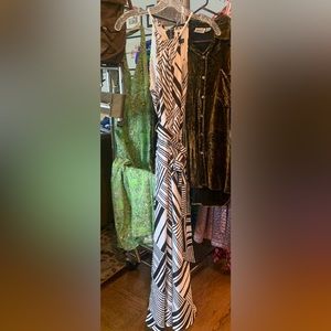 NWT Ralph Lauren Black & White Rope Halter Maxi Dress Size 4